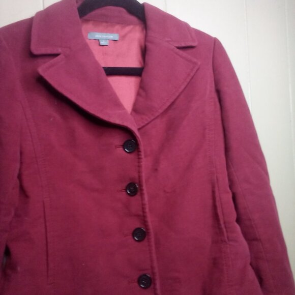 Ann Taylor Blazer Jacket 2 Long Sleeve Button Up Soft  Burgundy Pink Red - Picture 9 of 13